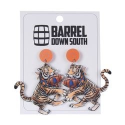 Similar Products – Navy and Orange Tiger Acrylic Earrings