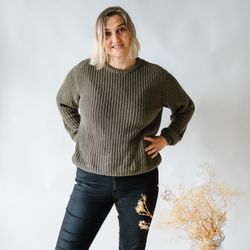 Adult Knit Sweater Collection – Army Green