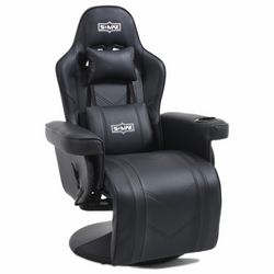 Height-Adjustable Swivel Recliner – Black