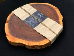 Single Piece Round Sheesham Tree Log Live Edge Chopping Board (14x12x1.25 Inch)
