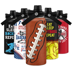 Chug Lid Water Bottle 32oz – Brown Football