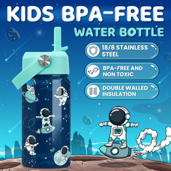 Kids Water Bottle 12oz – Blue Astronaut