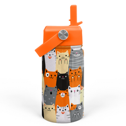 Kids Water Bottle 12oz – Orange Cat