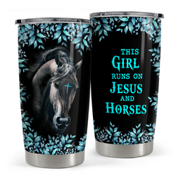 Curved Tumbler 20oz – Black Horse