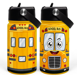 Kids Water Bottle 12oz – Yellow School Bus