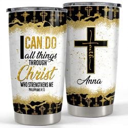 Personalized Tumbler – Christian Bible Marble Glitter