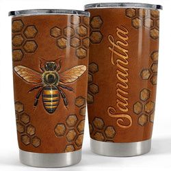 Personalized Tumbler – Bee Leather