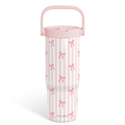 Carry Handle 30oz Tumbler – Pink Bow