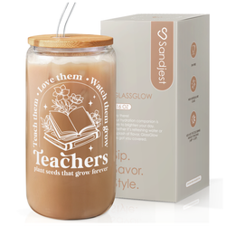 Glass Bamboo Lid 16oz – Teacher 1