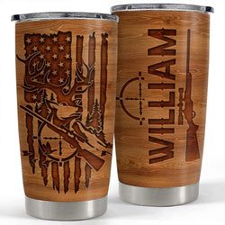 Personalized Tumbler – Hunting American Flag