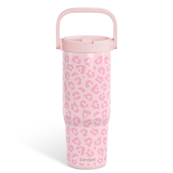 Carry Handle 30oz Tumbler – Pink Leopard Skin