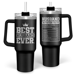 Husband Ever Gifts, Husbands Tumbler with Handle 40oz Stainless Steel Insulated with Straw Lid, Gifts for Hubby from Wife, Presents for Husband Valentines Day Birthday Christmas Wedding Anniversary