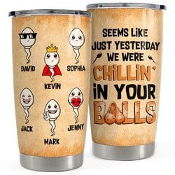 Personalized Tumbler – Chillin' In Dad Balls Funny