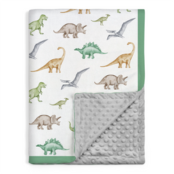 Baby Blanket – White Dinosaur