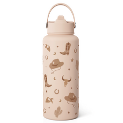 Straw Lid Water Bottle 32oz – Brown Cowgirl