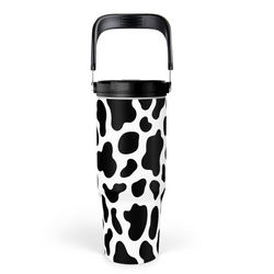 Flip Straw Tumbler 30oz – Black Cow Print