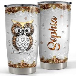Personalized Tumbler – Owl Drawing