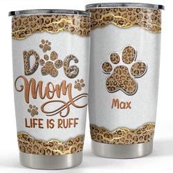 Personalized Tumbler – Dog Mom Leopard