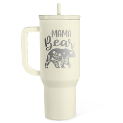 Slider Tumbler 40oz – Beige Mama Bear