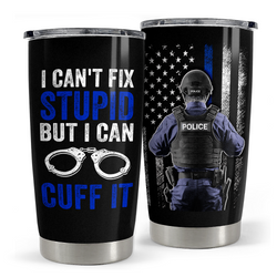 Curved Tumbler 20oz – Black Police