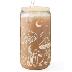 Glass Acrylic Lid 16oz – Mushroom