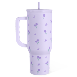 Slider Tumbler 40oz – Purple Floral