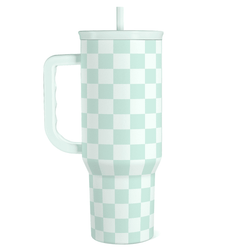Slider Tumbler 40oz – Mint Checker