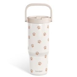 Carry Handle 30oz Tumbler – Paw Prints