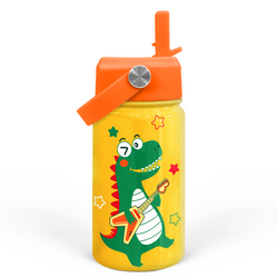 Kids Water Bottle 12oz – Yellow Dinosaur 2