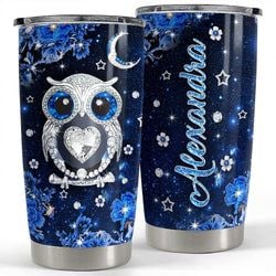 Personalized Tumbler – Owl Glitter