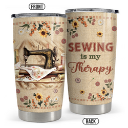 Curved Tumbler 20oz – Brown Sewing