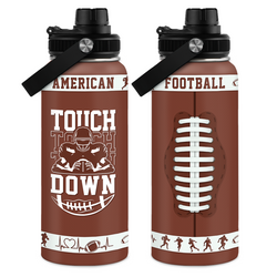 Chug Lid Water Bottle 32oz – Brown Football