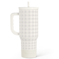 Slider Tumbler 40oz – Grey Gingham