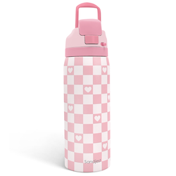 Push-button 32oz – Pink Checker