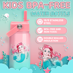 Kids Water Bottle 12oz – Mermaid 2