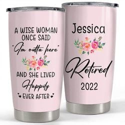 Personalized Tumbler – Retirement Lady Lid