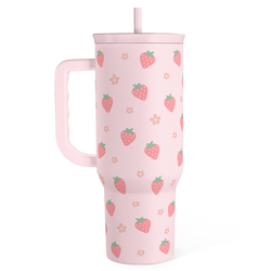 Slider Tumbler 40oz – Pink Strawberry