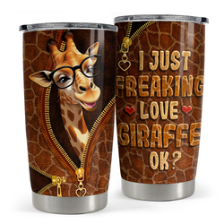 Curved Tumbler 20oz – Brown Giraffe