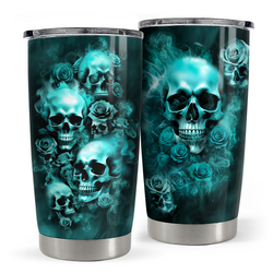 Curved Tumbler 20oz – Black Skull