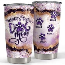 Personalized Tumbler – Worlds Best Dog Mom Marble