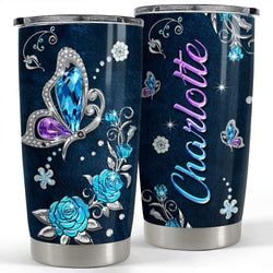 Personalized Tumbler – Butterfly Crystal
