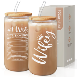 Glass Bamboo Lid 16oz – Wife