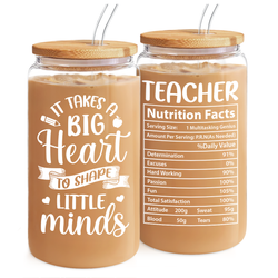 Glass Bamboo Lid 16oz – Teacher