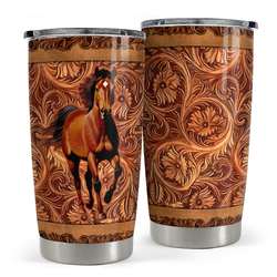 Curved Tumbler 20oz – Brown Horse