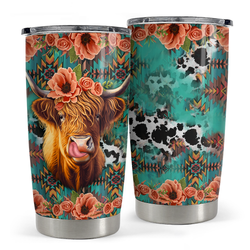 Curved Tumbler 20oz – Highland Cow