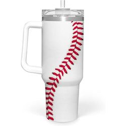 Baseball Tumbler with Handle 40oz with Lid & Straw, Baseball Gifts for Men Boys Player Coach Sports Lover, Baseball Tumblers Coffee Stainless Steel Insulated Cup Gifts for Christmas Birthday