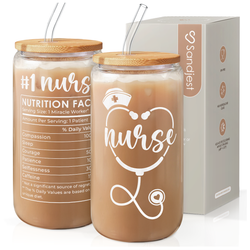 Glass Bamboo Lid 16oz – Nurse