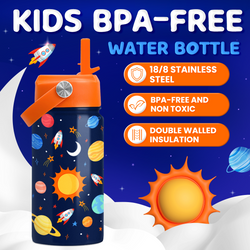 Kids Water Bottle 12oz – Blue Space