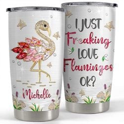 Personalized Tumbler – Flamingo