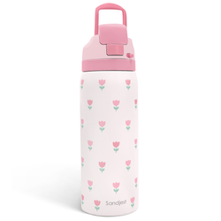 Push-button 32oz – Pink Tulip